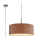 Baymont Polished Chrome E27 Single Pendant With 60cm x 22cm Dual Faux Silk Shade Taupe/Halo Gold-1