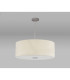 Baymont Polished Chrome E27 Single Pendant With 60cm x 22cm Faux Silk Shade Ivory Pearl/White Laminate-14
