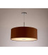 Baymont Polished Chrome E27 Single Pendant With 60cm x 22cm Dual Faux Silk Shade Raw Cocoa/Grecian Bronze-2