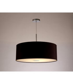 Baymont Polished Chrome E27 Single Pendant With 60cm x 22cm Dual Faux Silk Shade Black/Green Olive-2