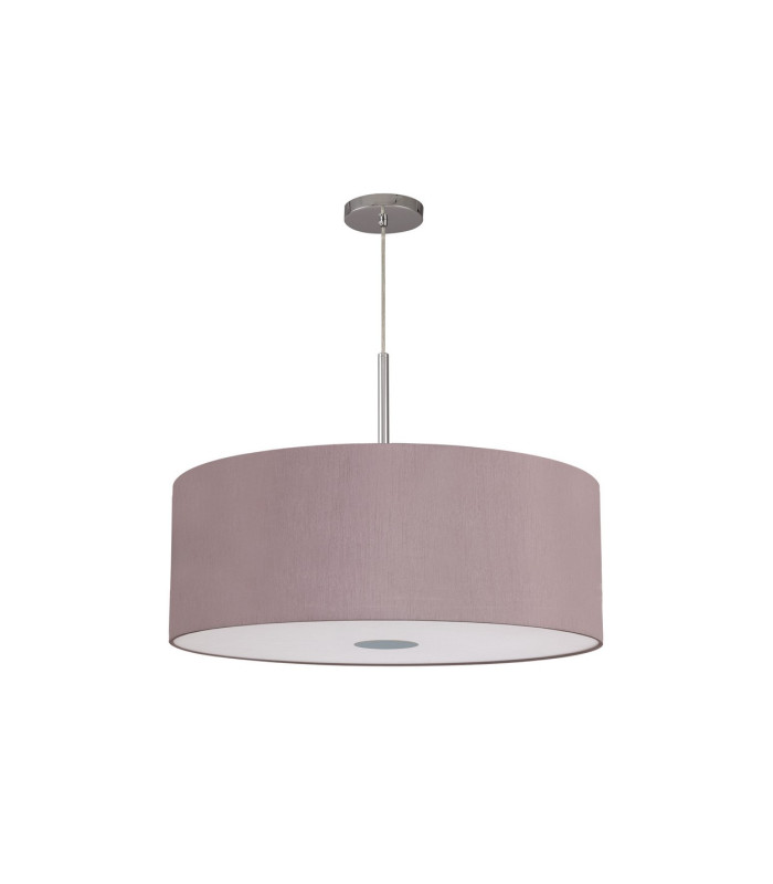 Baymont Polished Chrome E27 Single Pendant With 60cm x 22cm Dual Faux Silk Shade Taupe/Halo Gold-5
