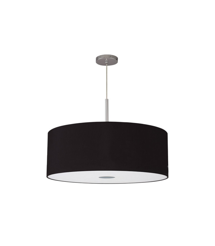 Baymont Polished Chrome E27 Single Pendant With 60cm x 22cm Dual Faux Silk Shade Black/Green Olive-5