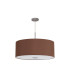 Baymont Polished Chrome E27 Single Pendant With 60cm x 22cm Dual Faux Silk Shade Raw Cocoa/Grecian Bronze-5