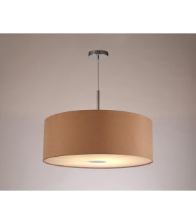 Baymont Polished Chrome E27 Single Pendant With 60cm x 22cm Dual Faux Silk Shade Antique Gold/Ruby-2