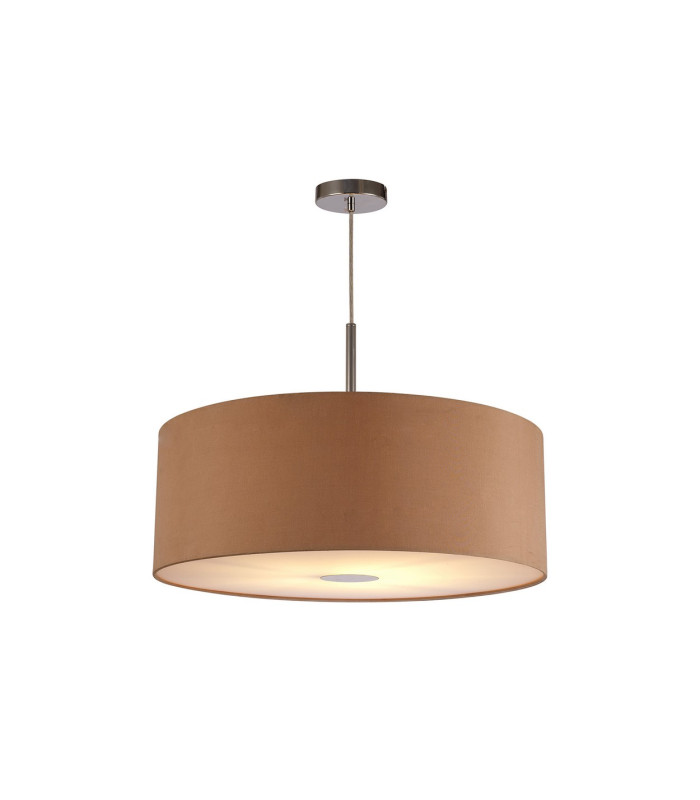 Baymont Polished Chrome E27 Single Pendant With 60cm x 22cm Dual Faux Silk Shade Antique Gold/Ruby-4