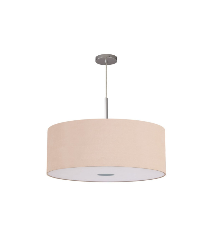Baymont Polished Chrome E27 Single Pendant With 60cm x 22cm Dual Faux Silk Shade Antique Gold/Ruby-5
