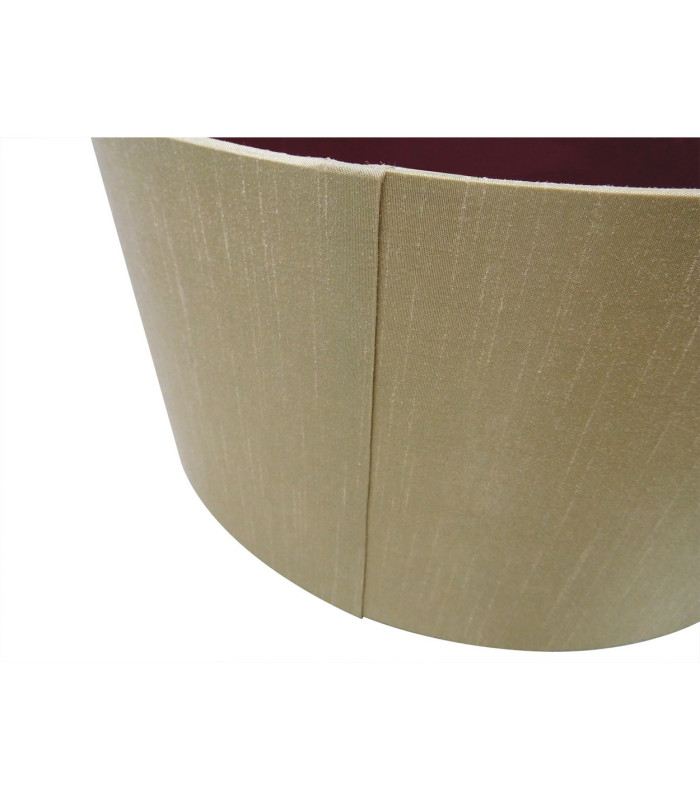 Baymont Polished Chrome E27 Single Pendant With 60cm x 22cm Dual Faux Silk Shade Antique Gold/Ruby-10