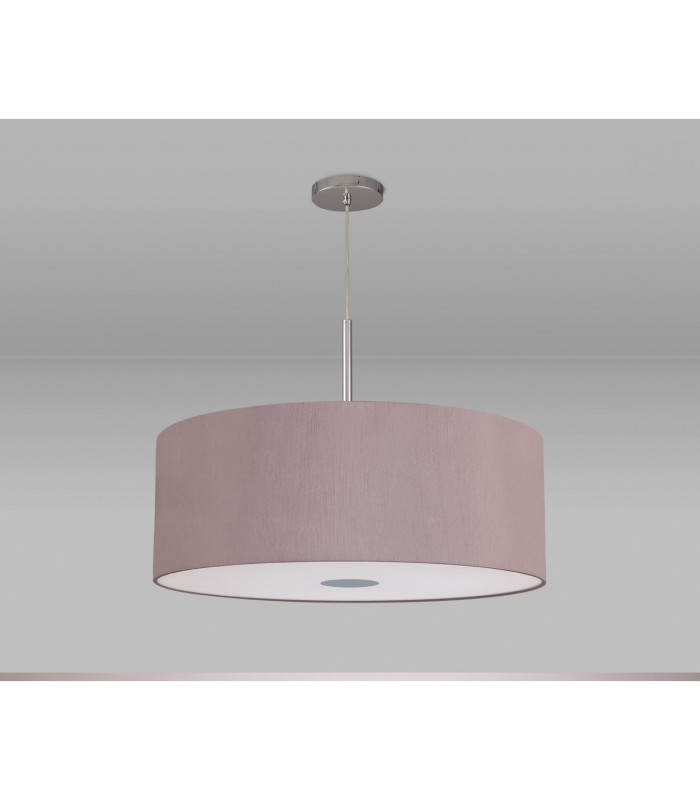 Baymont Polished Chrome E27 Single Pendant With 60cm x 22cm Dual Faux Silk Shade Taupe/Halo Gold-14