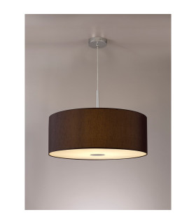 Baymont Polished Chrome E27 Single Pendant With 60cm x 22cm Faux Silk Shade Black/White Laminate-2