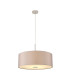 Baymont Polished Chrome E27 Single Pendant With 60cm x 22cm Faux Silk Shade Grey/White Laminate-4