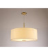Baymont Antique Brass E27 Single Pendant With 60cm x 22cm Faux Silk Shade Ivory Pearl/White Laminate-2