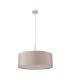 Baymont Polished Chrome E27 Single Pendant With 60cm x 22cm Faux Silk Shade Grey/White Laminate-5