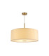 Baymont Antique Brass E27 Single Pendant With 60cm x 22cm Faux Silk Shade Ivory Pearl/White Laminate-4
