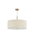 Baymont Antique Brass E27 Single Pendant With 60cm x 22cm Faux Silk Shade Ivory Pearl/White Laminate-5