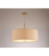 Baymont Antique Brass E27 Single Pendant With 60cm x 22cm Dual Faux Silk Shade Nude Beige/Moonlight-2