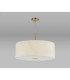 Baymont Antique Brass E27 Single Pendant With 60cm x 22cm Faux Silk Shade Ivory Pearl/White Laminate-14