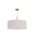 Baymont Antique Brass E27 Single Pendant With 60cm x 22cm Dual Faux Silk Shade Nude Beige/Moonlight-5