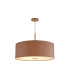 Baymont Antique Brass E27 Single Pendant With 60cm x 22cm Dual Faux Silk Shade Taupe/Halo Gold-4