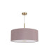 Baymont Antique Brass E27 Single Pendant With 60cm x 22cm Dual Faux Silk Shade Taupe/Halo Gold-5
