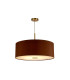 Baymont Antique Brass E27 Single Pendant With 60cm x 22cm Dual Faux Silk Shade Raw Cocoa/Grecian Bronze-4