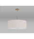 Baymont Antique Brass E27 Single Pendant With 60cm x 22cm Dual Faux Silk Shade Nude Beige/Moonlight-14