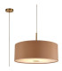 Baymont Antique Brass E27 Single Pendant With 60cm x 22cm Dual Faux Silk Shade Antique Gold/Ruby-1