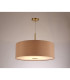 Baymont Antique Brass E27 Single Pendant With 60cm x 22cm Dual Faux Silk Shade Antique Gold/Ruby-2