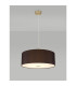 Baymont Antique Brass E27 Single Pendant With 60cm x 22cm Faux Silk Shade Black/White Laminate-2