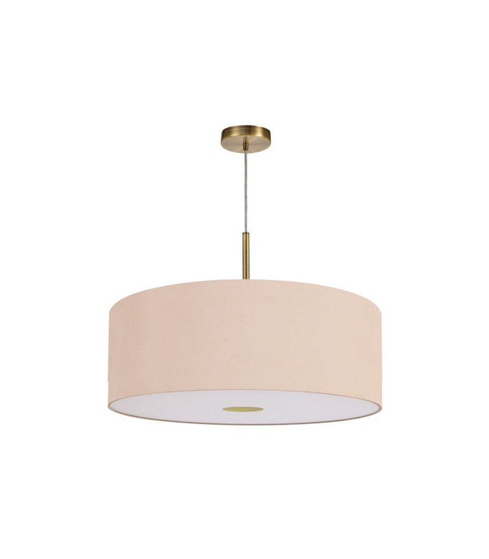 Baymont Antique Brass E27 Single Pendant With 60cm x 22cm Dual Faux Silk Shade Antique Gold/Ruby-5