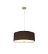 Baymont Antique Brass E27 Single Pendant With 60cm x 22cm Faux Silk Shade Black/White Laminate-4