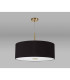 Baymont Antique Brass E27 Single Pendant With 60cm x 22cm Dual Faux Silk Shade Black/Green Olive-14
