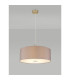 Baymont Antique Brass E27 Single Pendant With 60cm x 22cm Faux Silk Shade Grey/White Laminate-2