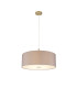 Baymont Antique Brass E27 Single Pendant With 60cm x 22cm Faux Silk Shade Grey/White Laminate-4