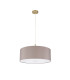 Baymont Antique Brass E27 Single Pendant With 60cm x 22cm Faux Silk Shade Grey/White Laminate-5