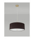 Baymont Antique Brass E27 Single Pendant With 60cm x 22cm Faux Silk Shade Black/White Laminate-14
