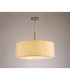Baymont Satin Nickel E27 Single Pendant With 60cm Faux Silk Shade Ivory Pearl/White Laminate-2