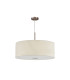 Baymont Satin Nickel E27 Single Pendant With 60cm Faux Silk Shade Ivory Pearl/White Laminate-5