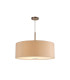 Baymont Satin Nickel E27 Single Pendant With 60cm Dual Faux Silk Shade Nude Beige/Moonlight-4