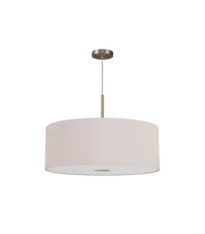 Baymont Satin Nickel E27 Single Pendant With 60cm Dual Faux Silk Shade Nude Beige/Moonlight-5