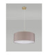 Baymont Antique Brass E27 Single Pendant With 60cm x 22cm Faux Silk Shade Grey/White Laminate-14
