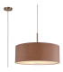 Baymont Satin Nickel E27 Single Pendant With 60cm Dual Faux Silk Shade Taupe/Halo Gold-1