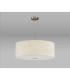 Baymont Satin Nickel E27 Single Pendant With 60cm Faux Silk Shade Ivory Pearl/White Laminate-14