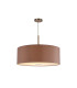 Baymont Satin Nickel E27 Single Pendant With 60cm Dual Faux Silk Shade Taupe/Halo Gold-4