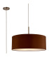 Baymont Satin Nickel E27 Single Pendant With 60cm Dual Faux Silk Shade Raw Cocoa/Grecian Bronze-1