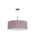 Baymont Satin Nickel E27 Single Pendant With 60cm Dual Faux Silk Shade Taupe/Halo Gold-5