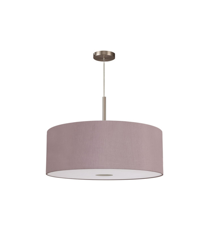 Baymont Satin Nickel E27 Single Pendant With 60cm Dual Faux Silk Shade Taupe/Halo Gold-5