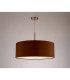 Baymont Satin Nickel E27 Single Pendant With 60cm Dual Faux Silk Shade Raw Cocoa/Grecian Bronze-2