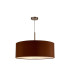 Baymont Satin Nickel E27 Single Pendant With 60cm Dual Faux Silk Shade Raw Cocoa/Grecian Bronze-4