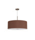 Baymont Satin Nickel E27 Single Pendant With 60cm Dual Faux Silk Shade Raw Cocoa/Grecian Bronze-5