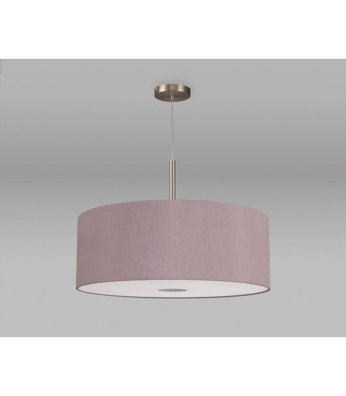 Baymont Satin Nickel E27 Single Pendant With 60cm Dual Faux Silk Shade Taupe/Halo Gold-14